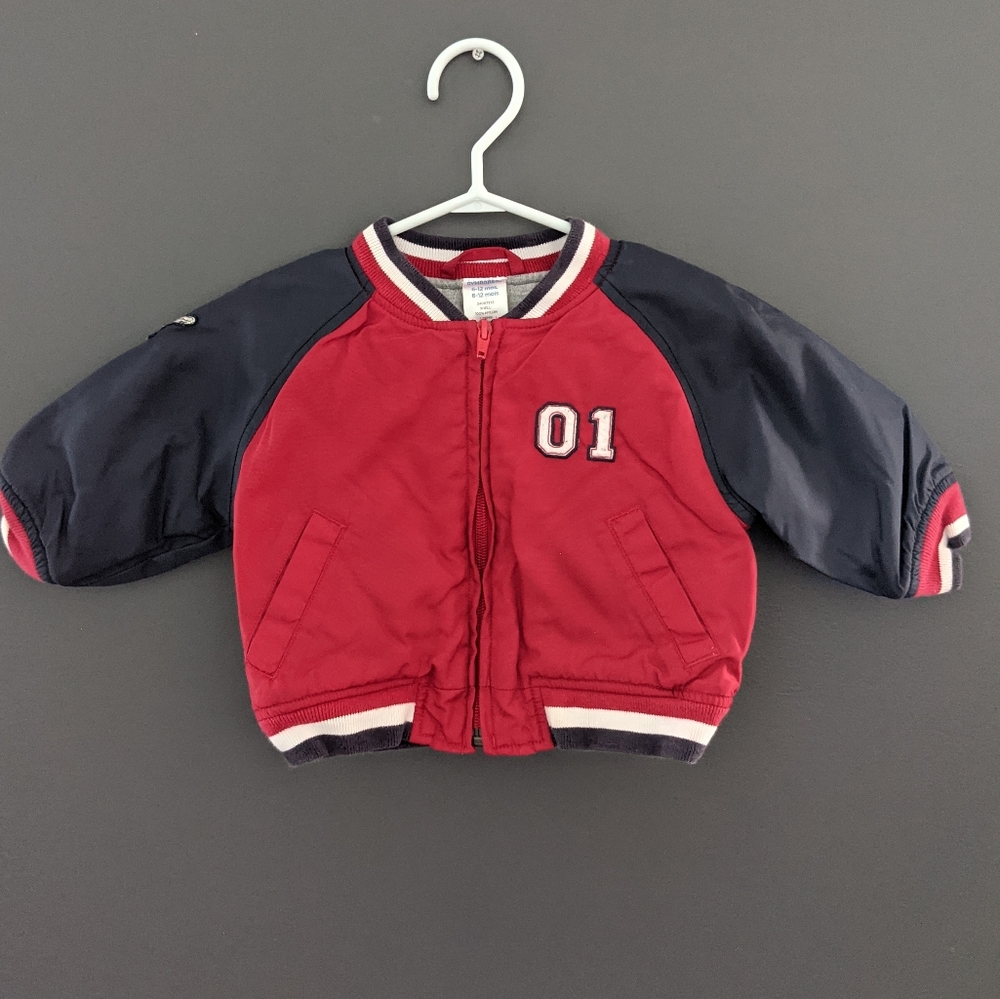Red & blue "Slugger" bomber style jacket